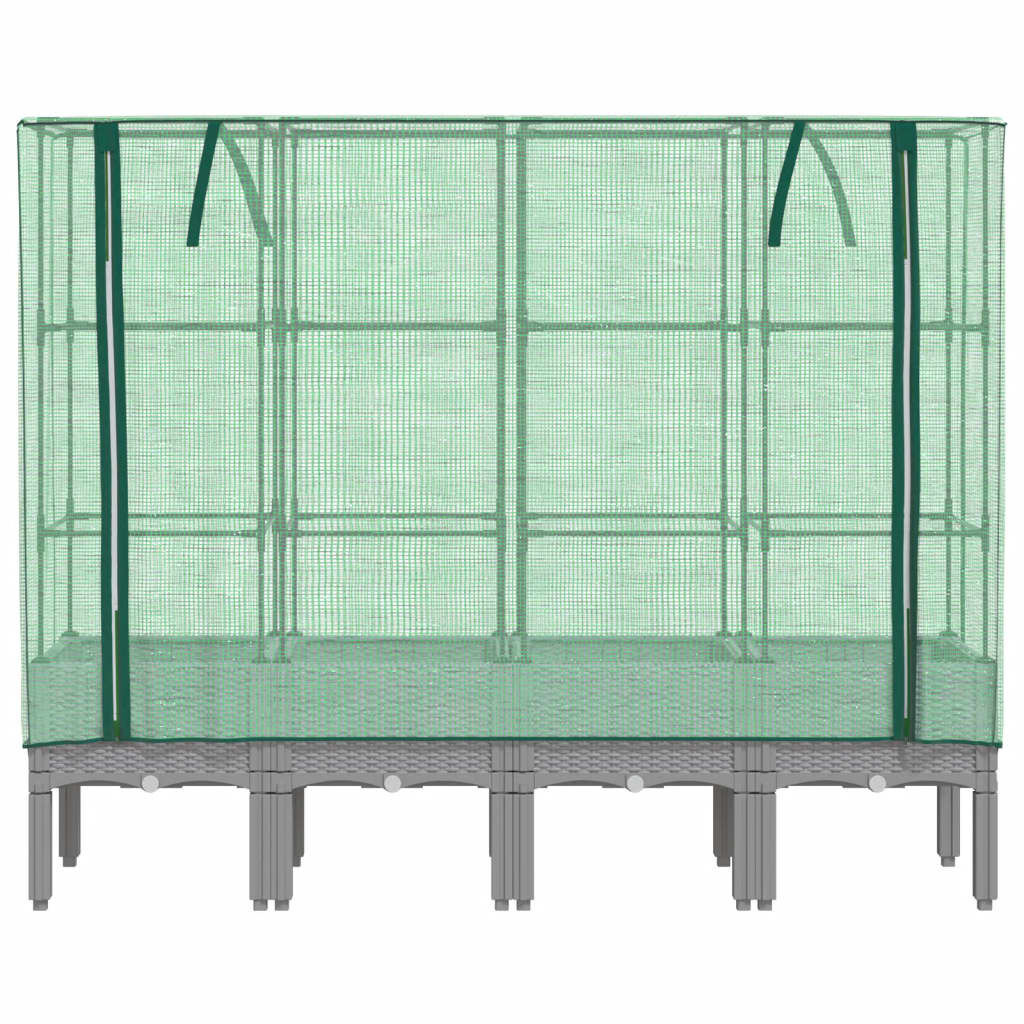 Verhoogde Plantenbak met Kas 160x40x140cm Rattanlook - 35% Korting