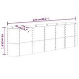 Plantenbak Staal Antraciet 224x40x68 cm - 34% Korting!