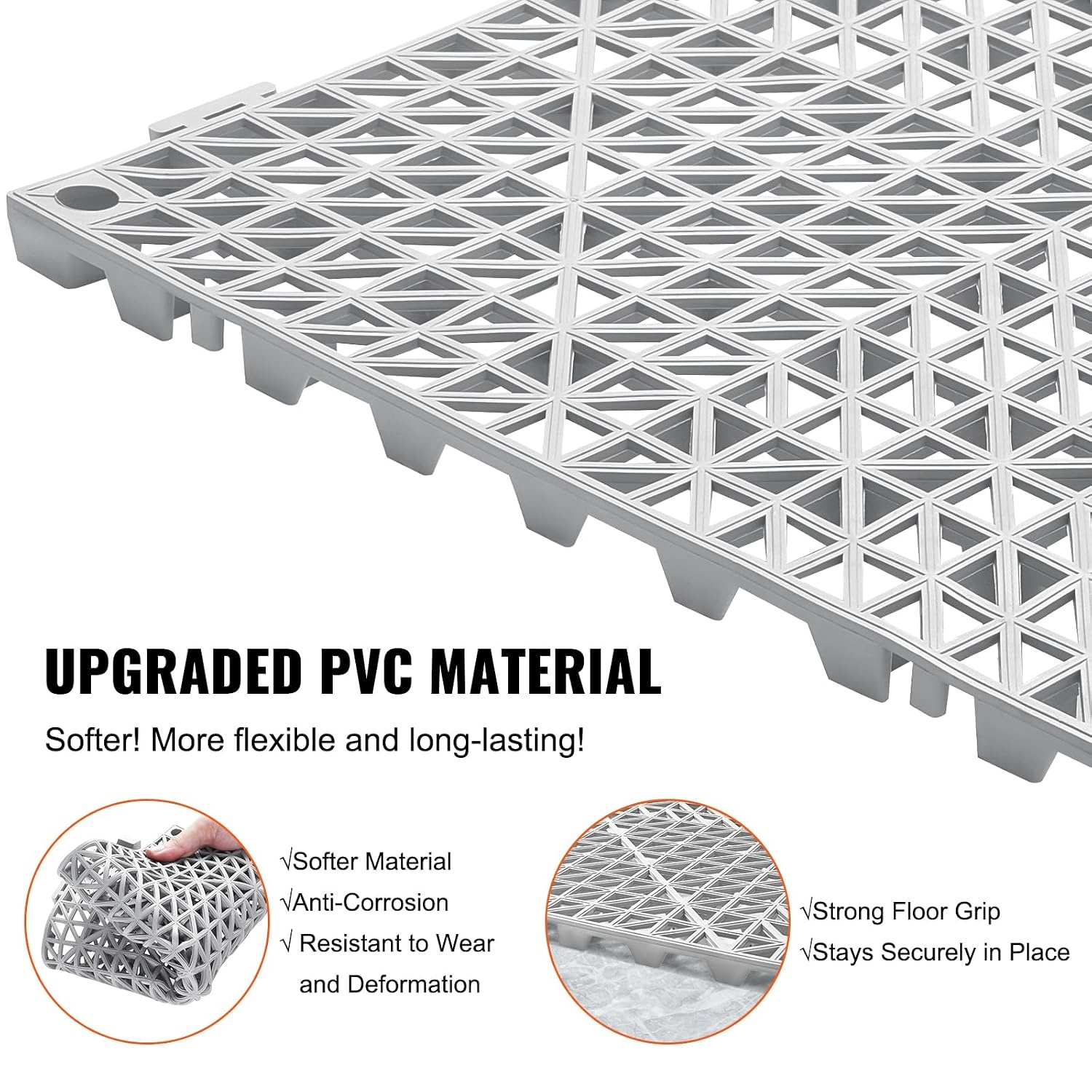 55 Antislip Drainagematten PVC 30x30 cm | 15mm dik | 30% Korting