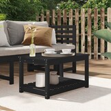vidaXL Tuintafel Grenenhout Zwart 82,5x50,5x45 cm - 34% Korting