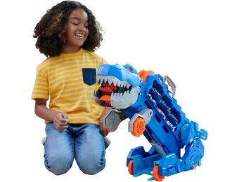 Hot Wheels T-Rex Vrachtwagen met Racebaan en Geluid - 34% Korting!