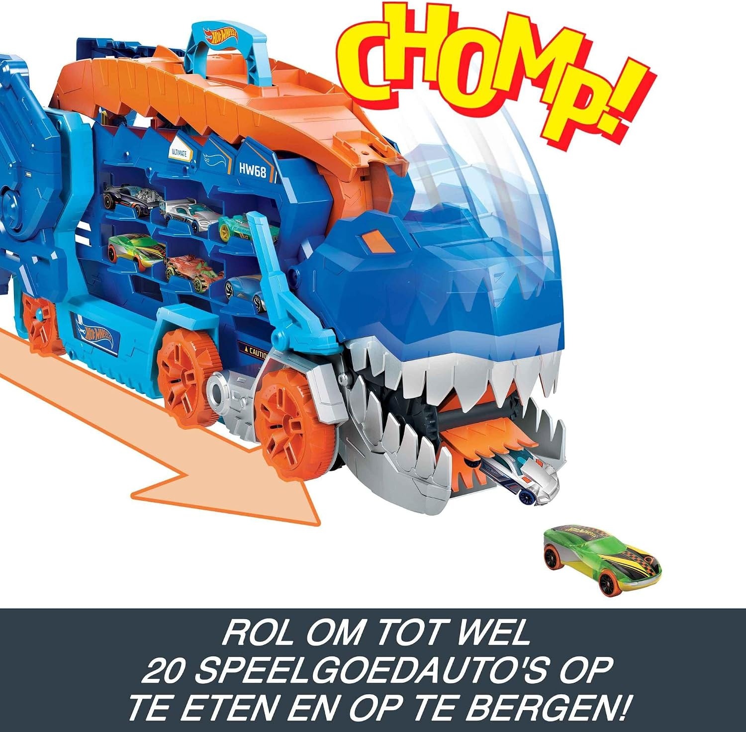 Hot Wheels T-Rex Vrachtwagen met Racebaan en Geluid - 34% Korting!