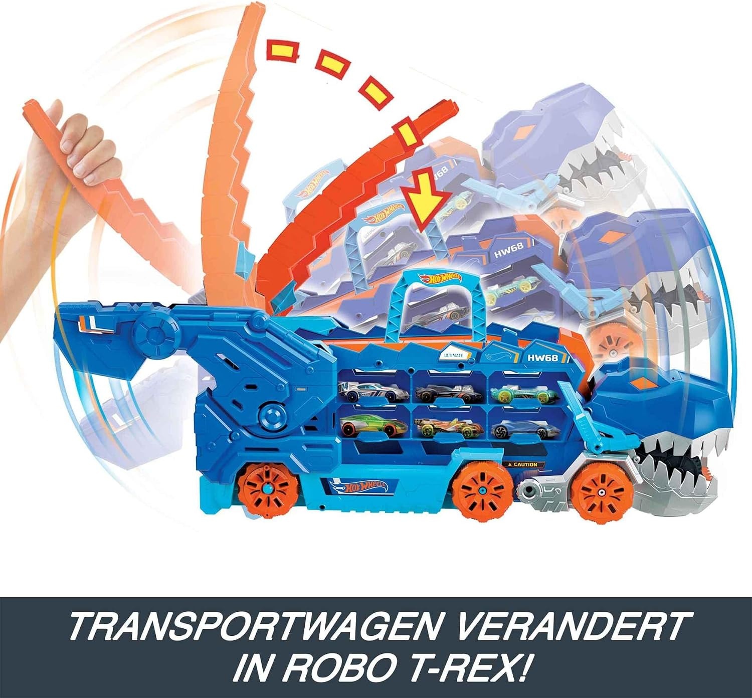 Hot Wheels T-Rex Vrachtwagen met Racebaan en Geluid - 34% Korting!