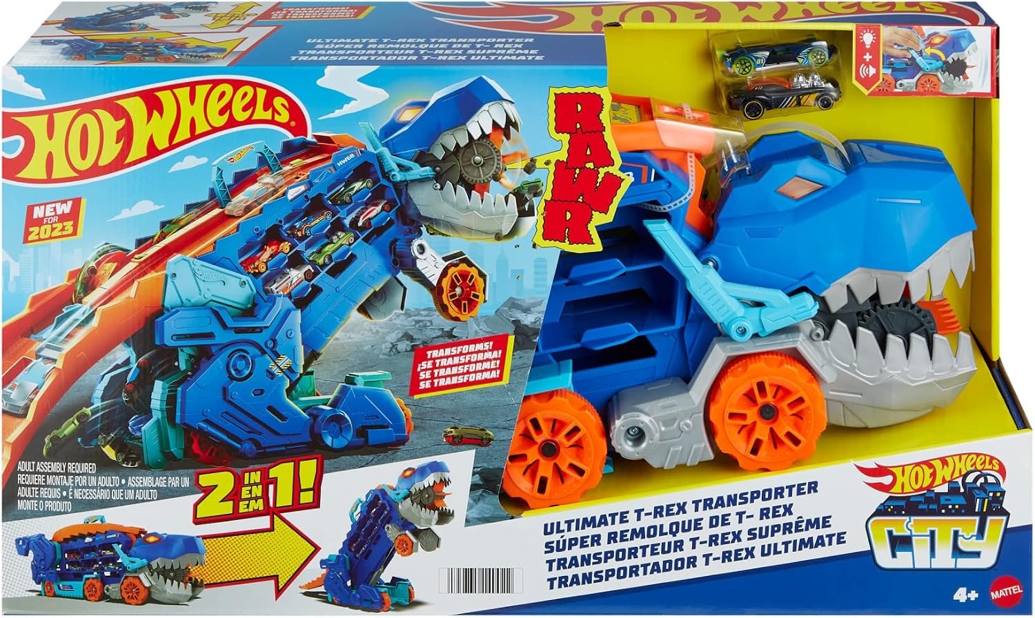 Hot Wheels T-Rex Vrachtwagen met Racebaan en Geluid - 34% Korting!