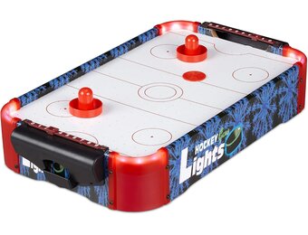 Airhockeytafel voor op tafel met LED-verlichting & Blower - 33% Korting