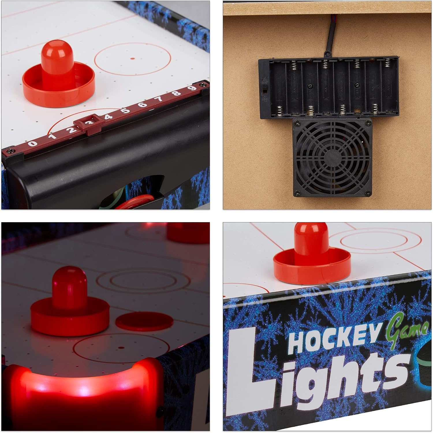 Airhockeytafel voor op tafel met LED-verlichting & Blower - 33% Korting