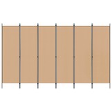 Kamerscherm Beige 6 Panelen 300x180cm Stof - 34% Korting!
