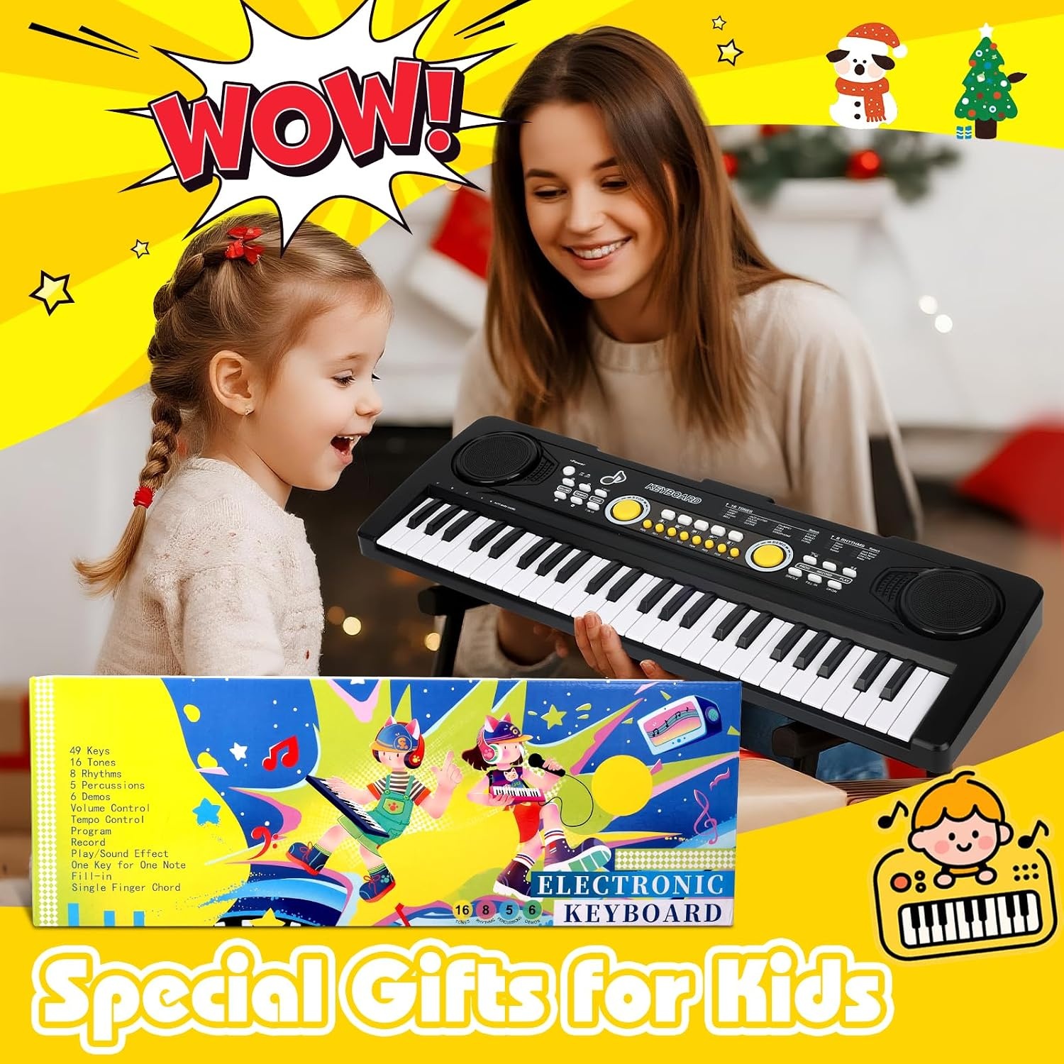 Elektronisch Kinder Keyboard 49 Toetsen met Microfoon - 34% Korting!