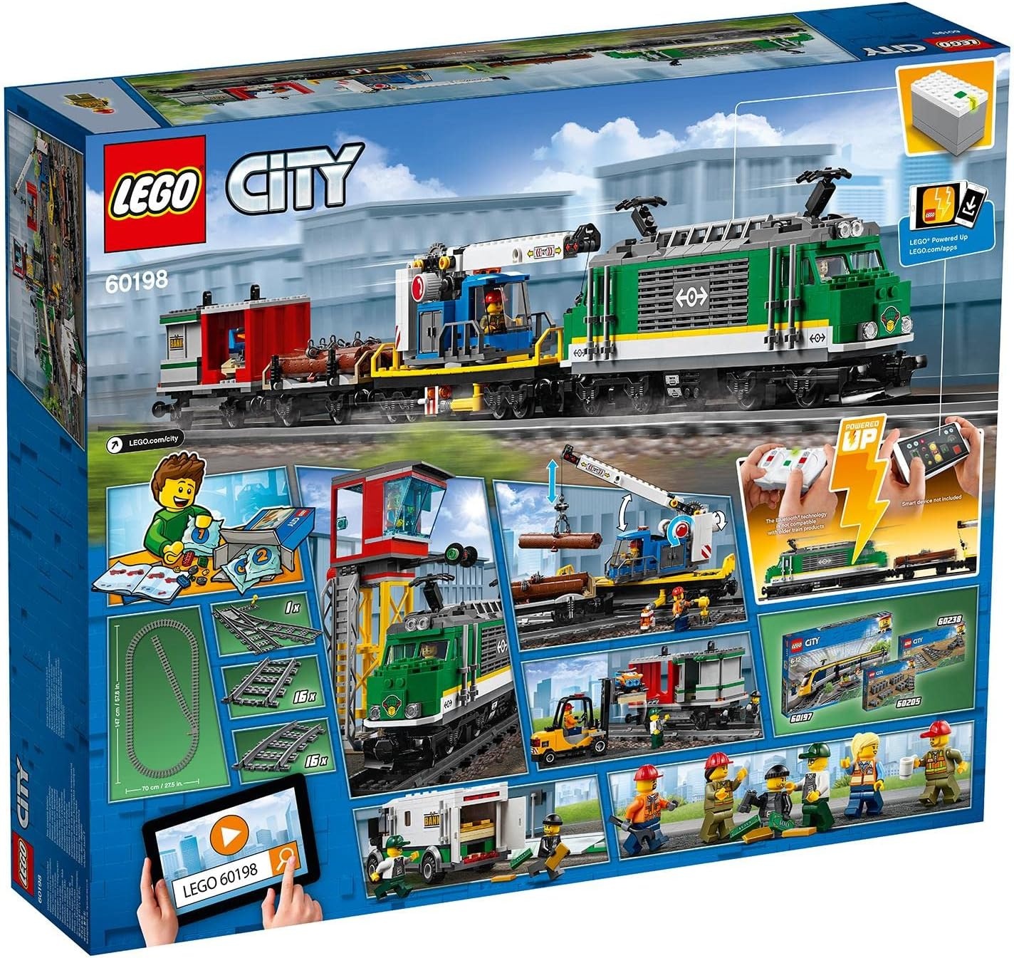 LEGO City Goederentrein 60198: Bestuurbare Trein met Rails & Kraan - 60% Korting