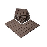 Donkerbruine Houten Terrastegels met Kliksysteem - 30x30 cm - 27 Stuks - 35% Korting