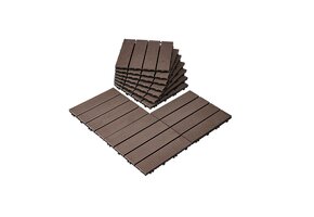 Kunststof Hout Terrastegels 30x30cm Donkerbruin (27 stuks) - 52% Korting!