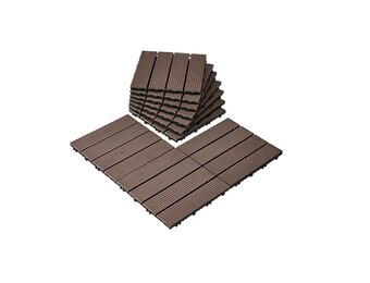 Donkerbruine Houten Terrastegels met Kliksysteem - 30x30 cm - 27 Stuks - 35% Korting