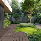 Donkerbruine Houten Terrastegels met Kliksysteem - 30x30 cm - 27 Stuks - 35% Korting