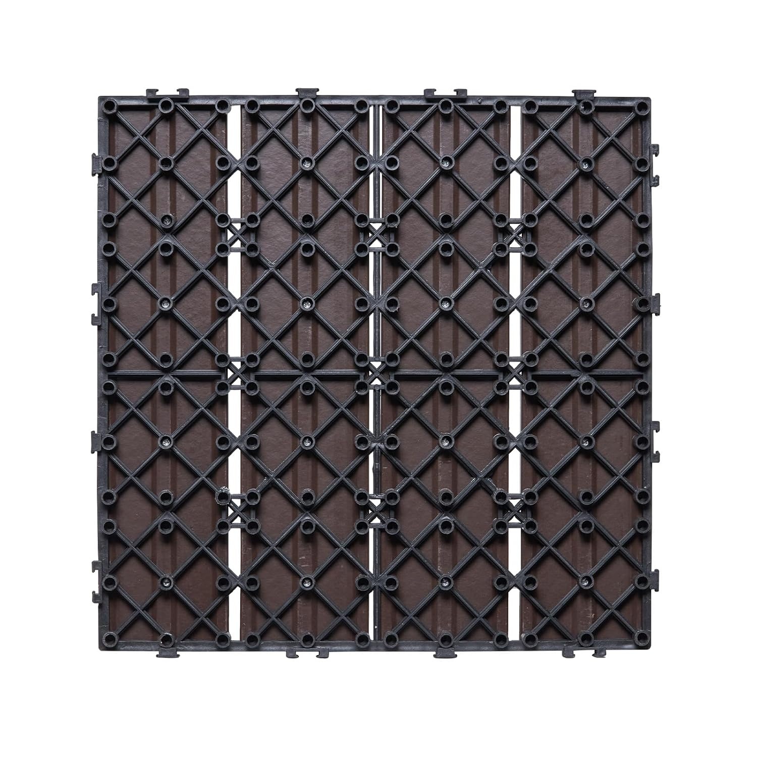 Donkerbruine Houten Terrastegels met Kliksysteem - 30x30 cm - 27 Stuks - 35% Korting