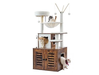 Krabpaal met Kattenbakombouw 138 cm - 54% Korting