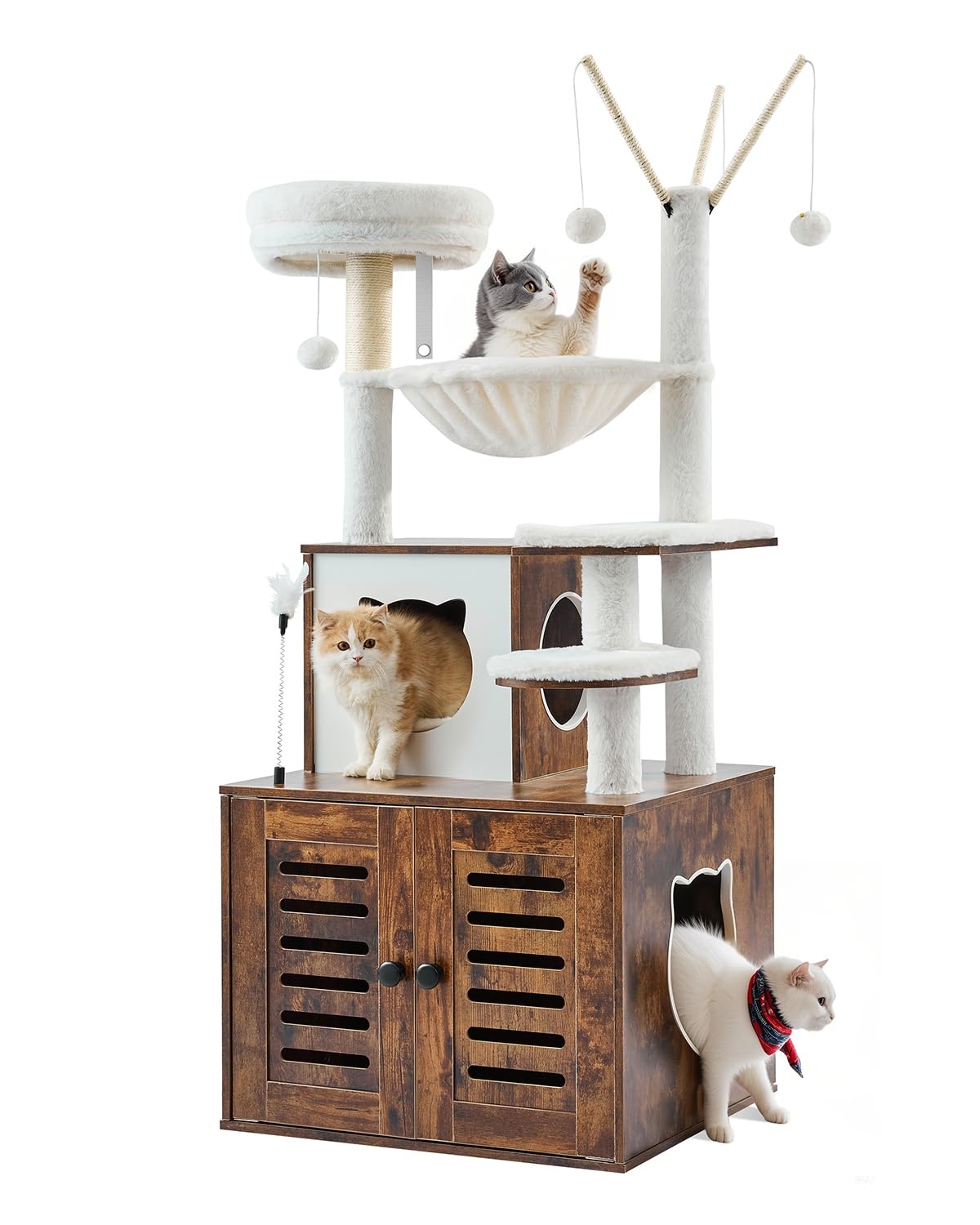 Krabpaal met Kattenbakombouw 138 cm - 54% Korting