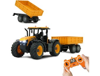 RC Tractor JCB Fastrac 1:24 met Kiepaanhanger - 34% Korting