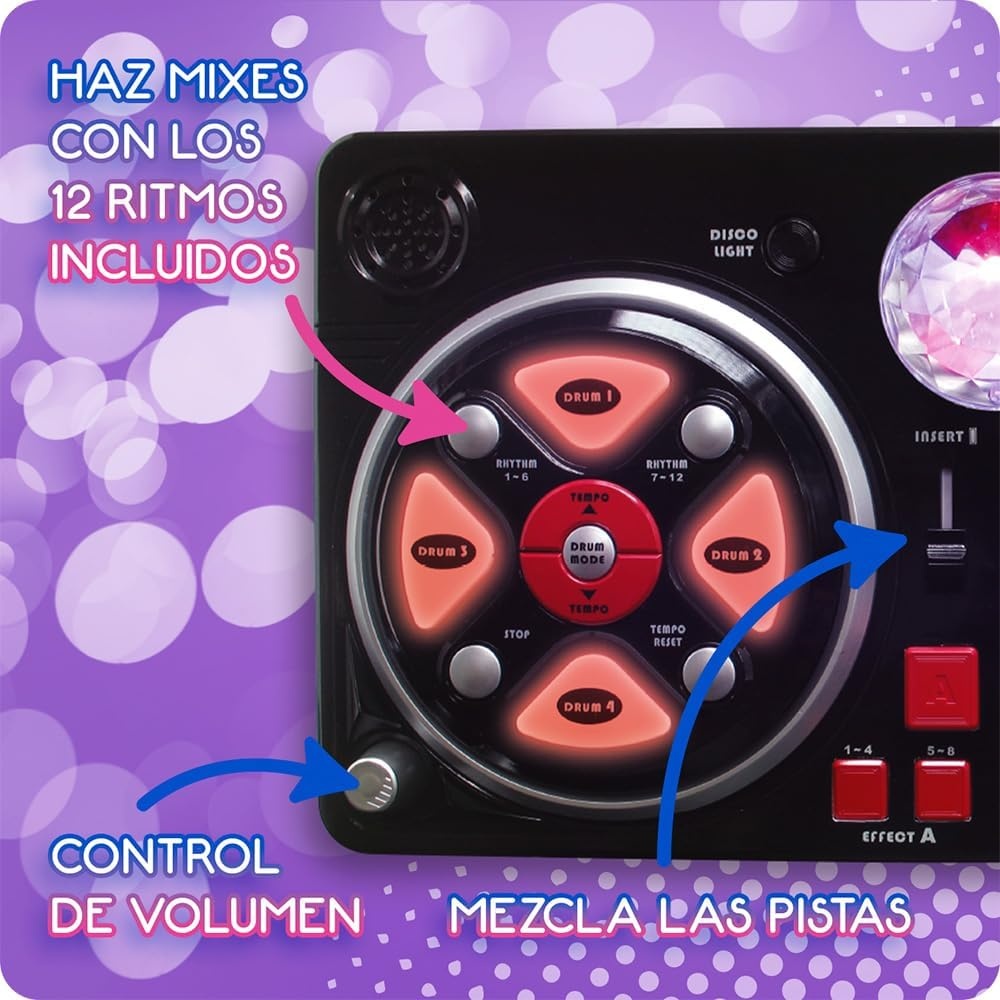 Kinder DJ Mengpaneel met Disco Licht & Microfoon - 58% Korting!