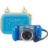 VTech KidiZoom Duo Pro Bundle with Free Bag - Only for a Short Time - Children's Camera with 2 Cameras, Photo and Video Function, Games, Music Players and Much More, Blue