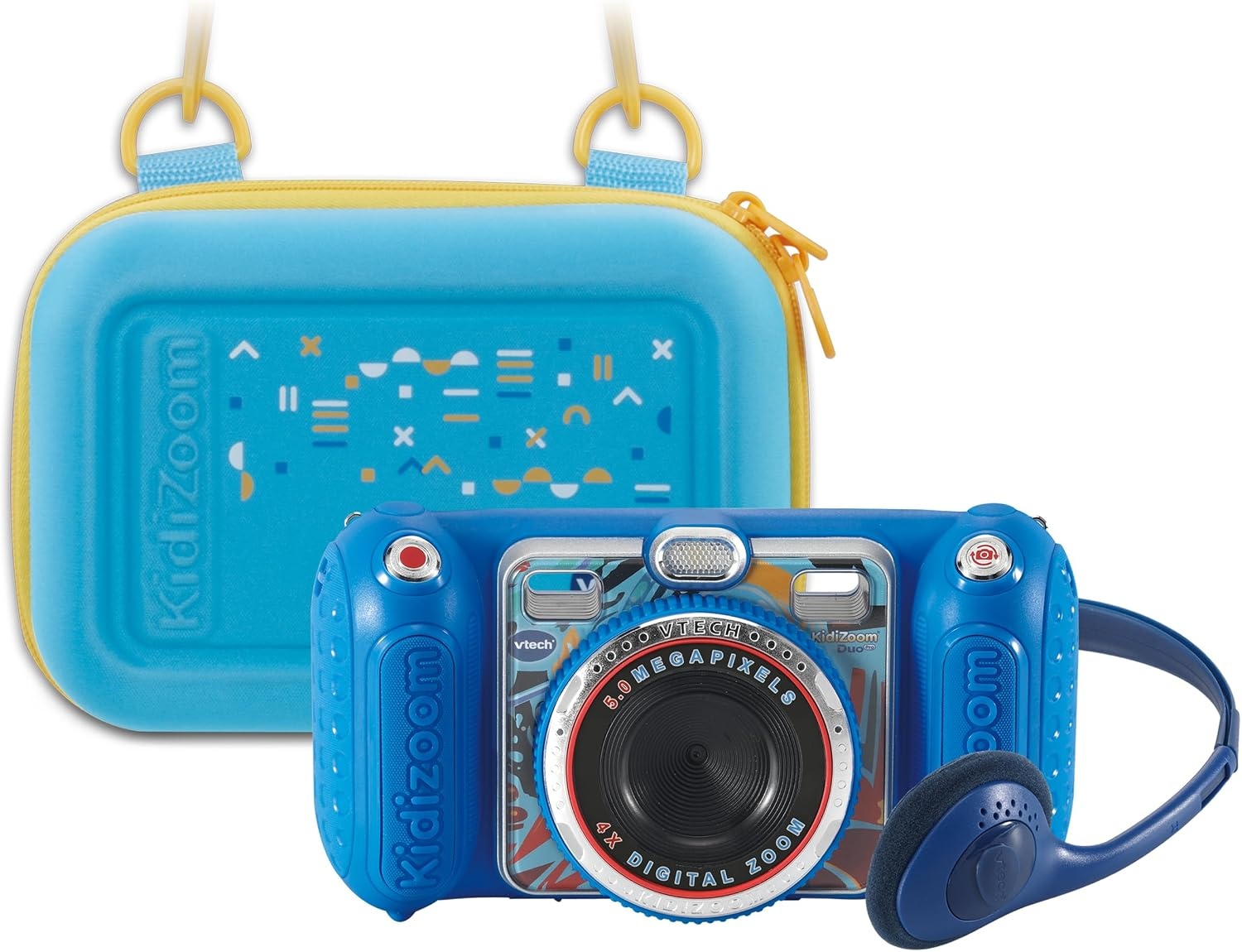 VTech KidiZoom Duo Pro Bundle with Free Bag - Only for a Short Time - Children's Camera with 2 Cameras, Photo and Video Function, Games, Music Players and Much More, Blue