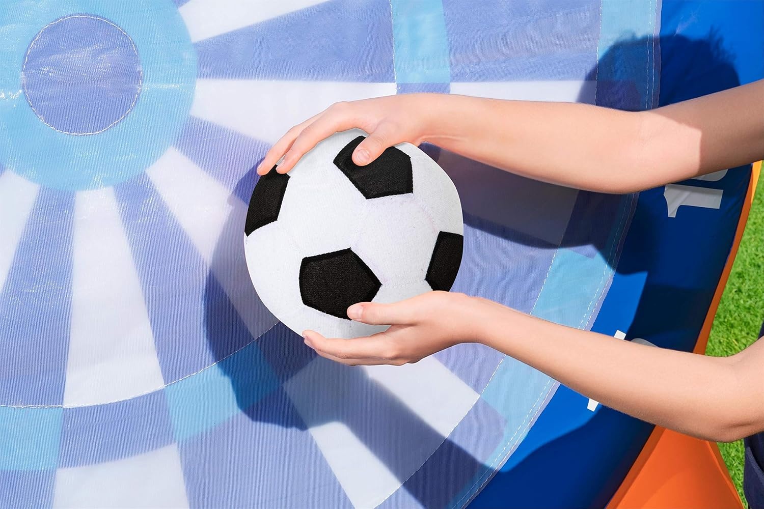 Opblaasbaar Voetbaldoel Buitenspel met Ballonnen - Oranje - 157x157 cm - 34% Korting