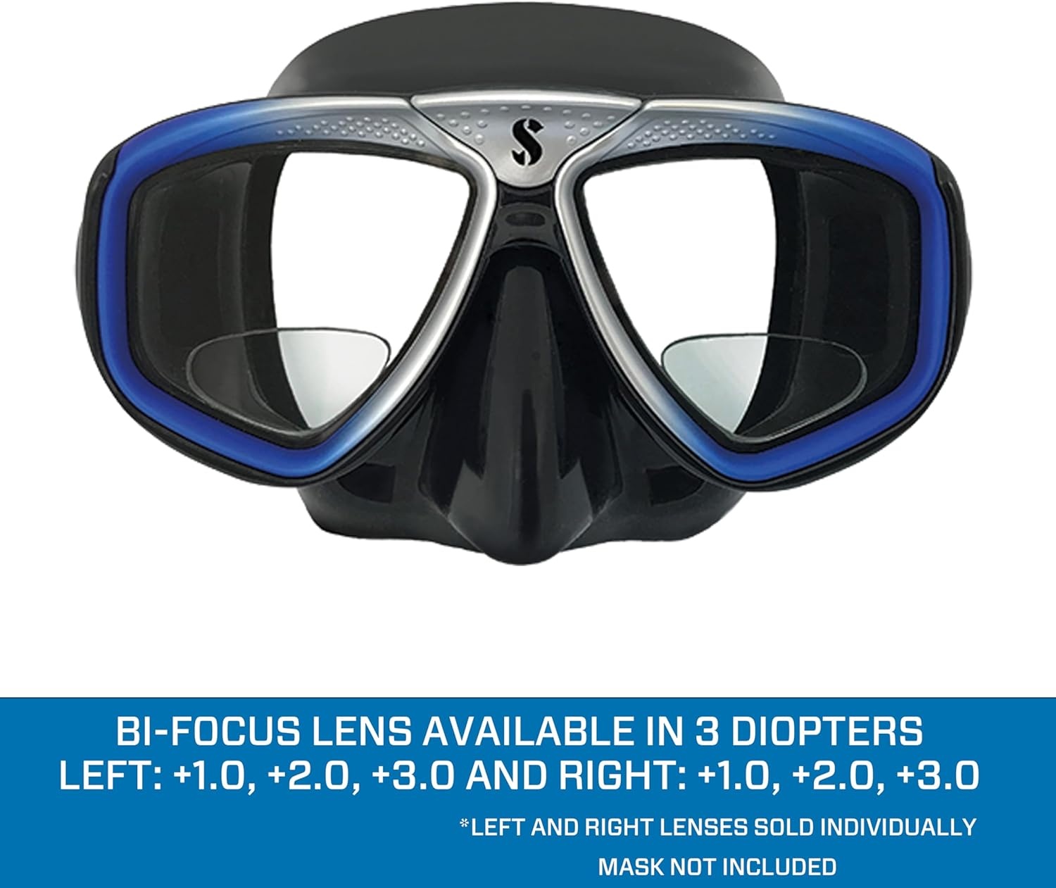 Bifocaal Duikmasker Lens +1 Dioptrie Fino/Zoom | Meerkleurig
