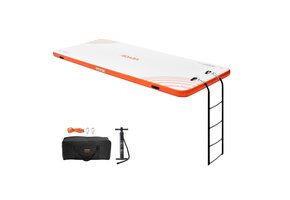 Opblaasbaar Zwemplatform 4,57 x 1,82 m - Wit/Oranje - 52% Korting