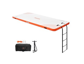 Opblaasbaar Zwemplatform 4,57m - Ruim & Stevig PVC - Wit/Oranje - 35% Korting