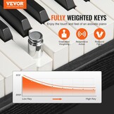 Digitale Piano 88 Gewogen Toetsen - 200 Klanken & Ritmes - 35% Korting