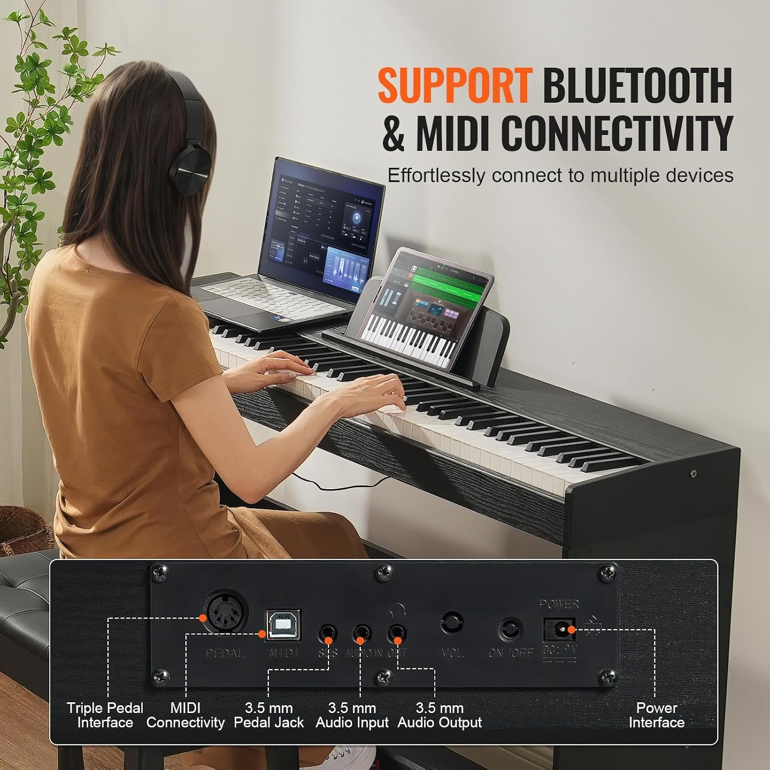 Digitale Piano 88 Gewogen Toetsen - 200 Klanken & Ritmes - 35% Korting