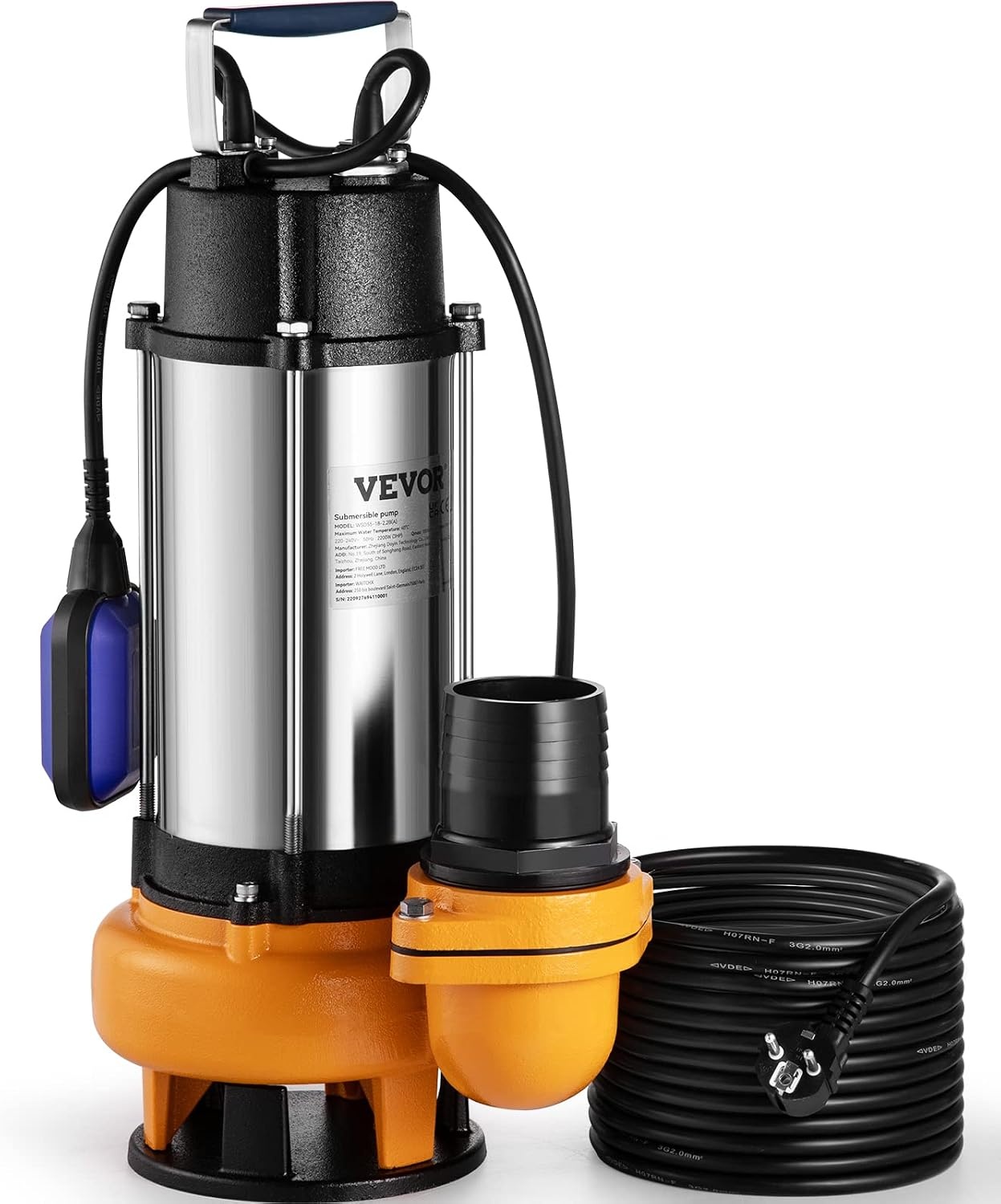 Krachtige Vuilwaterpomp 2200W - 1000 L/min - 35% Korting