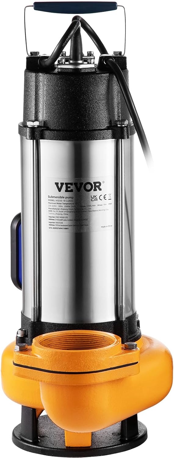 Krachtige Vuilwaterpomp 2200W - 1000 L/min - 35% Korting