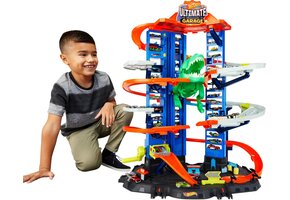 Hot Wheels T-Rex Speelgarage met 35% Korting - Ruimte voor 100+ Auto's