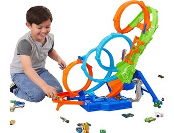 Hot Wheels Baan met 4 Lussen en Booster, 34% Korting