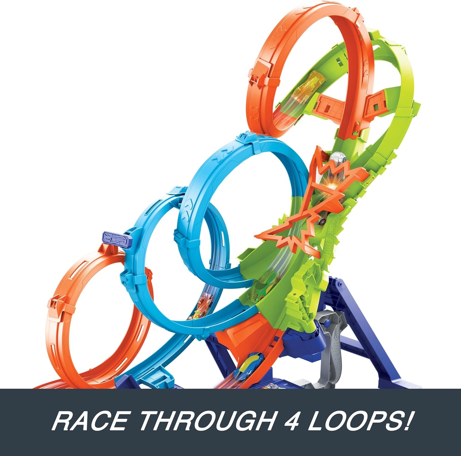 Hot Wheels Baan met 4 Lussen en Booster, 34% Korting