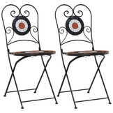 vidaXL Opklapbare Mozaïek Stoelen (2 stuks) - Terracotta & Wit - 54% Korting
