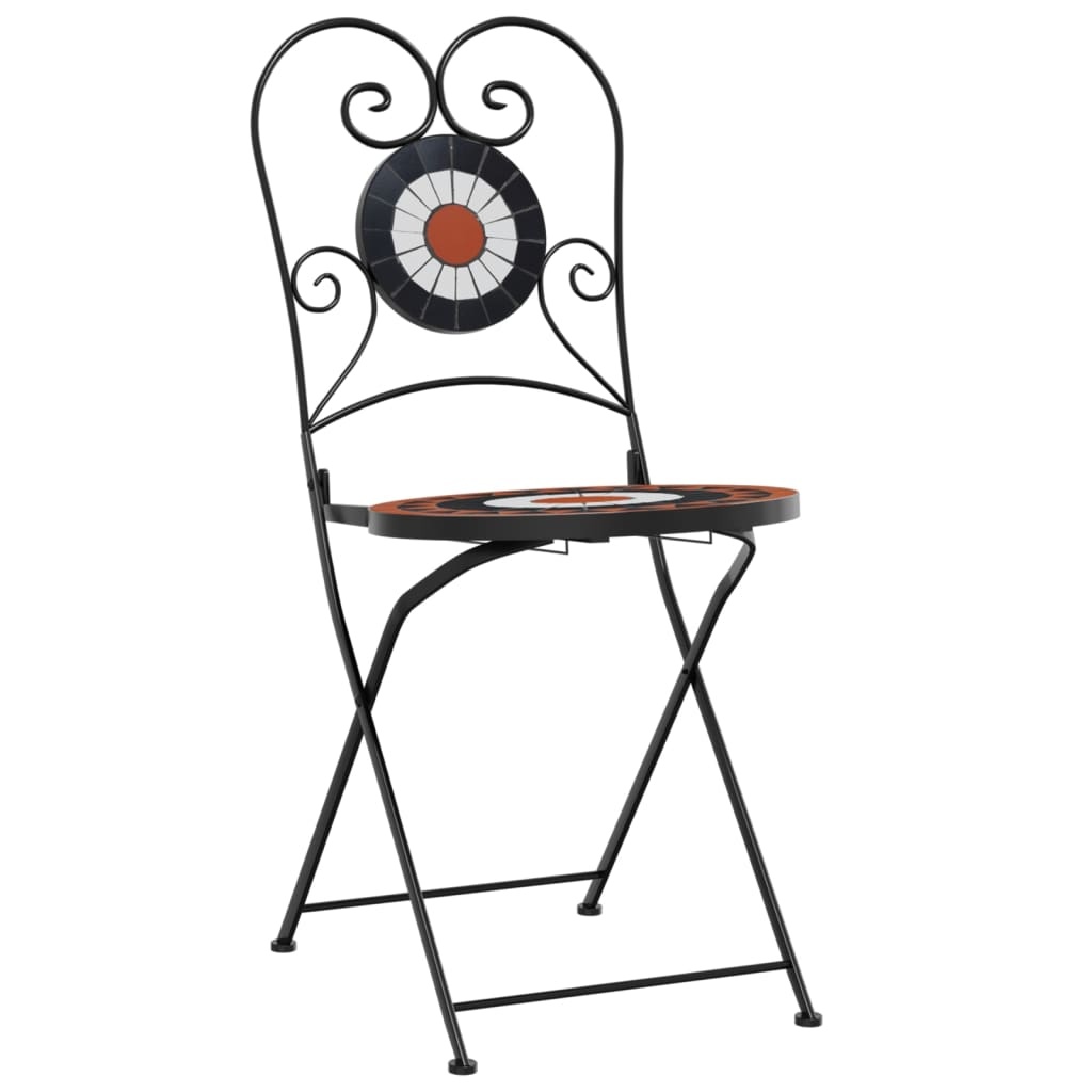 vidaXL Opklapbare Mozaïek Stoelen (2 stuks) - Terracotta & Wit - 54% Korting
