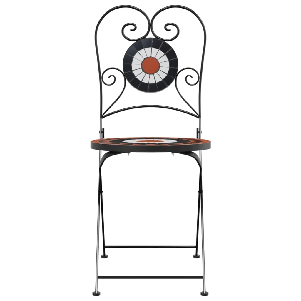 vidaXL Opklapbare Mozaïek Stoelen (2 stuks) - Terracotta & Wit - 54% Korting