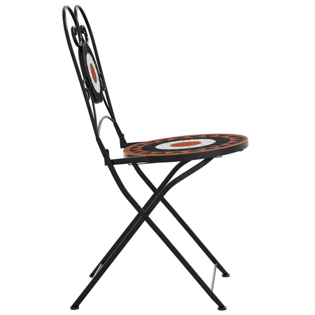 vidaXL Opklapbare Mozaïek Stoelen (2 stuks) - Terracotta & Wit - 54% Korting