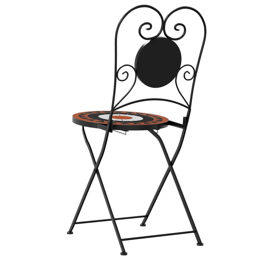 vidaXL Opklapbare Mozaïek Stoelen (2 stuks) - Terracotta & Wit - 54% Korting