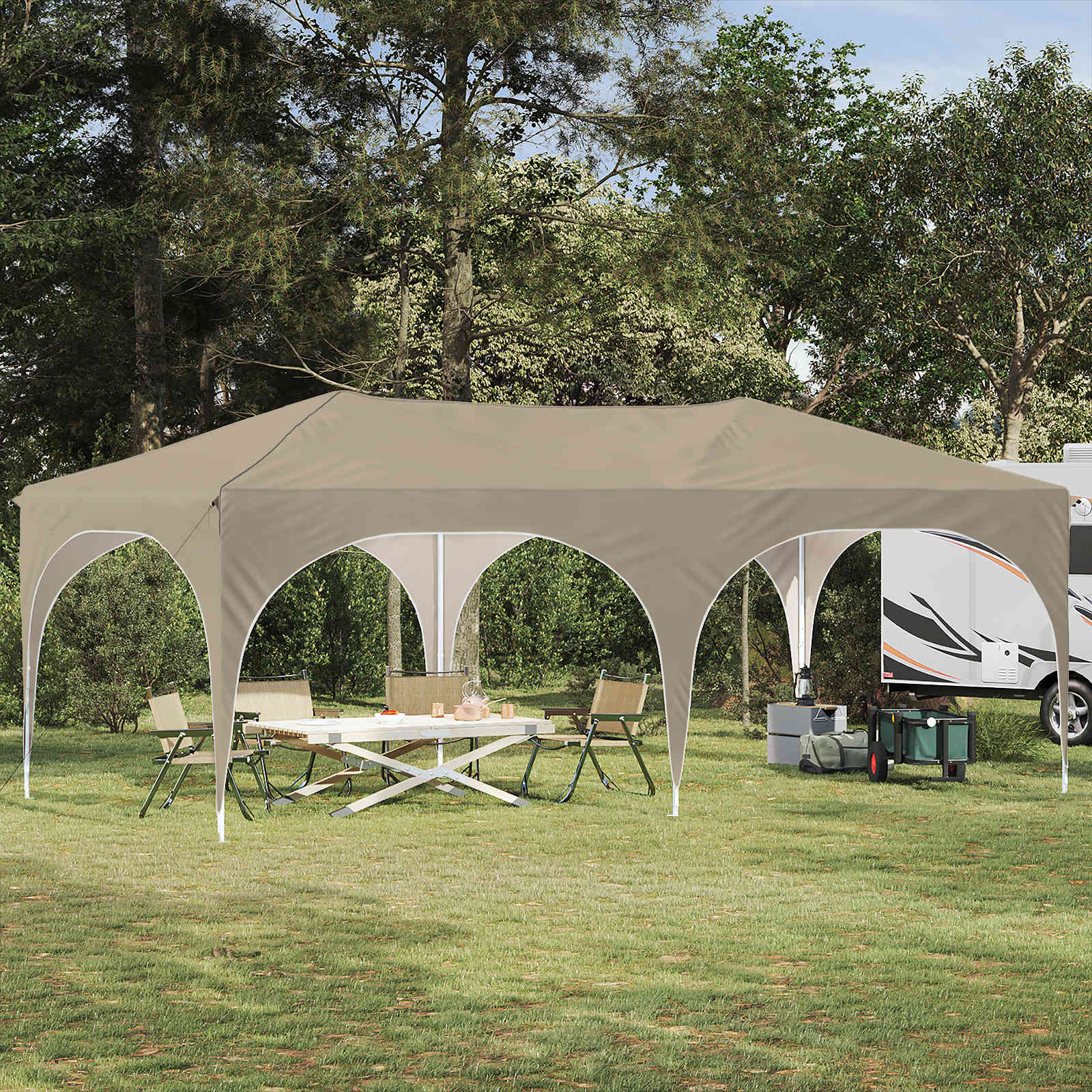 Pop-up Partytent 575x288cm Crèmekleurig Oxford Stof - 35% Korting!