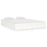 Massief Houten Bedframe Wit 120x190 cm - 34% Korting