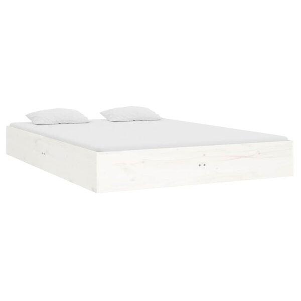 Massief Houten Bedframe Wit 120x190 cm - 34% Korting