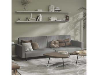 Slaapbank 2-zits Fluweel Lichtgrijs - 35% Korting!