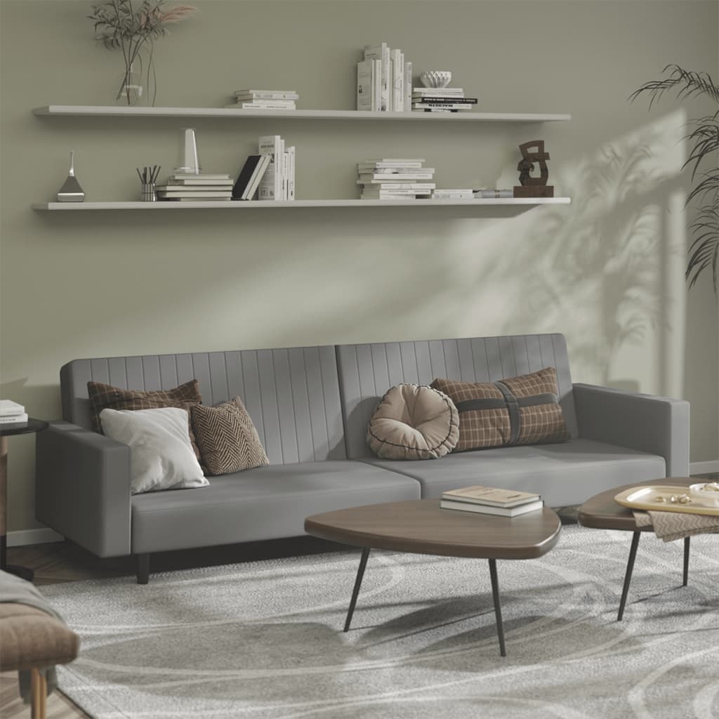 Slaapbank 2-zits Fluweel Lichtgrijs - 35% Korting!