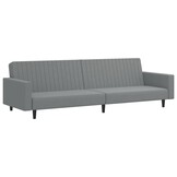 Slaapbank 2-zits Fluweel Lichtgrijs - 35% Korting!