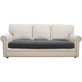 Sofahoes 3-zits L-vorm stretch donkergrijs polyester beschermhoes 165-200 cm