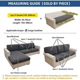 Sofahoes 3-zits L-vorm stretch donkergrijs polyester beschermhoes 165-200 cm