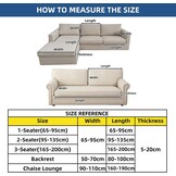 Sofahoes 3-zits L-vorm stretch donkergrijs polyester beschermhoes 165-200 cm