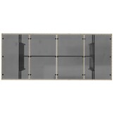 Lichtgrijze Poly Rattan Tuintafel met Glas - 190x80x74 cm (35% Korting)